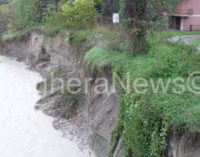 PAVIA VOGHERA 12/11/2014: Maltempo. Avanza l’erosione sulla sponde della Staffora (Le FOTO). Chiuso il ponte di barche a Bereguardo. A rischio allagamenti le zona fra Voghera e Tortona