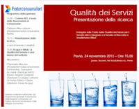 PAVIA 20/11/2015: Martedì Federconsumatori presenta l’indagine sulla qualità di erogazione acqua e raccolta rifiuti