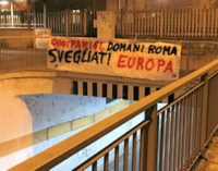 VOGHERA 16/11/2015: Strage di Parigi. Forza Nuova espone striscioni: “Oggi Parigi, domani Roma, svegliati Europa”