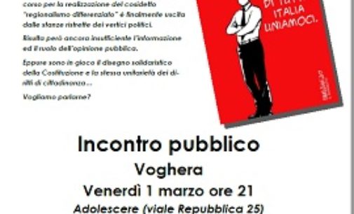 VOGHERA 27/02/2019: “Regionalismo differenziato”. L’Anpi venerdì ne parla con il prof Pallante