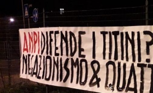 VOGHERA 13/02/2020: Martiri delle foibe. Striscione di Casapound anche in città