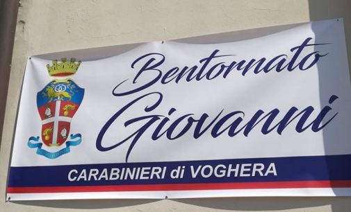 VOGHERA 16/07/2020: “Bentornato Giovanni”. Così oggi la Caserma dei carabinieri ha salutato il ritorno del luogotenente Galletta dopo il Covid