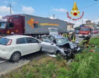 CASTEGGIO 25/05/2023: Scontro frontale con un tir. Tre feriti lungo la via Emilia. Uno è molto grave (AGGIORNAMENTO)