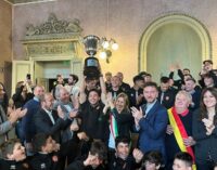 VOGHERA 15/05/2023: La neo promossa Vogherese Calcio accolta con tutti gli onori ieri mattina in Comune