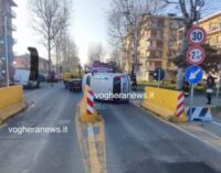 VOGHERA 20/02/2024: Auto si ribalta al ponte di via Piacenza