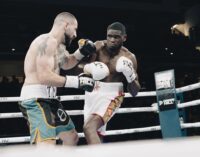 MILANO 06/11/2024: Boxe. Campionato Italiano dei pesi massimi leggeri. Il vogherese Mamba sfida Mumma al Palalido