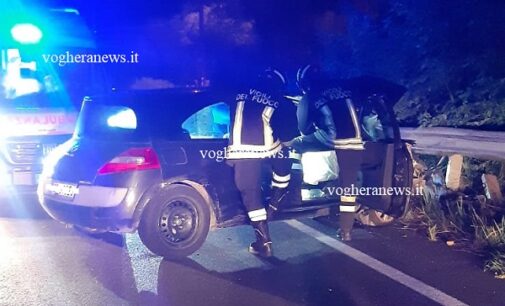 VOGHERA 09/07/2024: Auto contro il guardrail stanotte in tangenziale