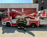 VOGHERA 10/07/2024: Autoscala dei Vigili del fuoco. Arrivata finalmente in città una “piattaforma aerea” che risolverà molti problemi nel soccorso nei casi di incendio e non solo