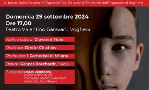 VOGHERA 27/09/2024: Domenica al Teatro il concerto benefico a favore della Pediatria dell’Ospedale. Sul palco il violinista 13enne Giovanni Viola con lo strumento usato ha Einstein